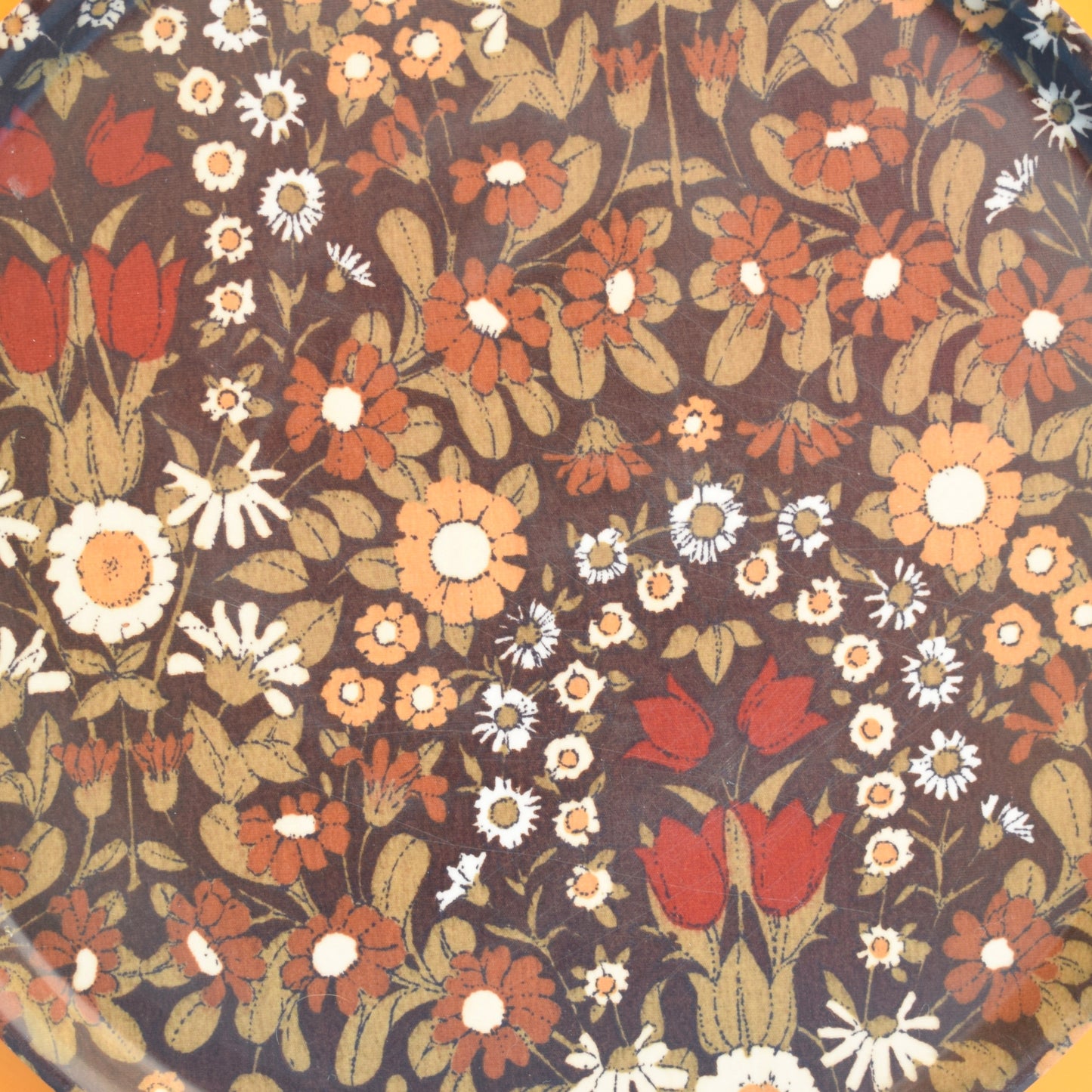 Vintage 1960s Thetford Tray - Pat Albeck - Daisy Chain - Brown . by Vintage
