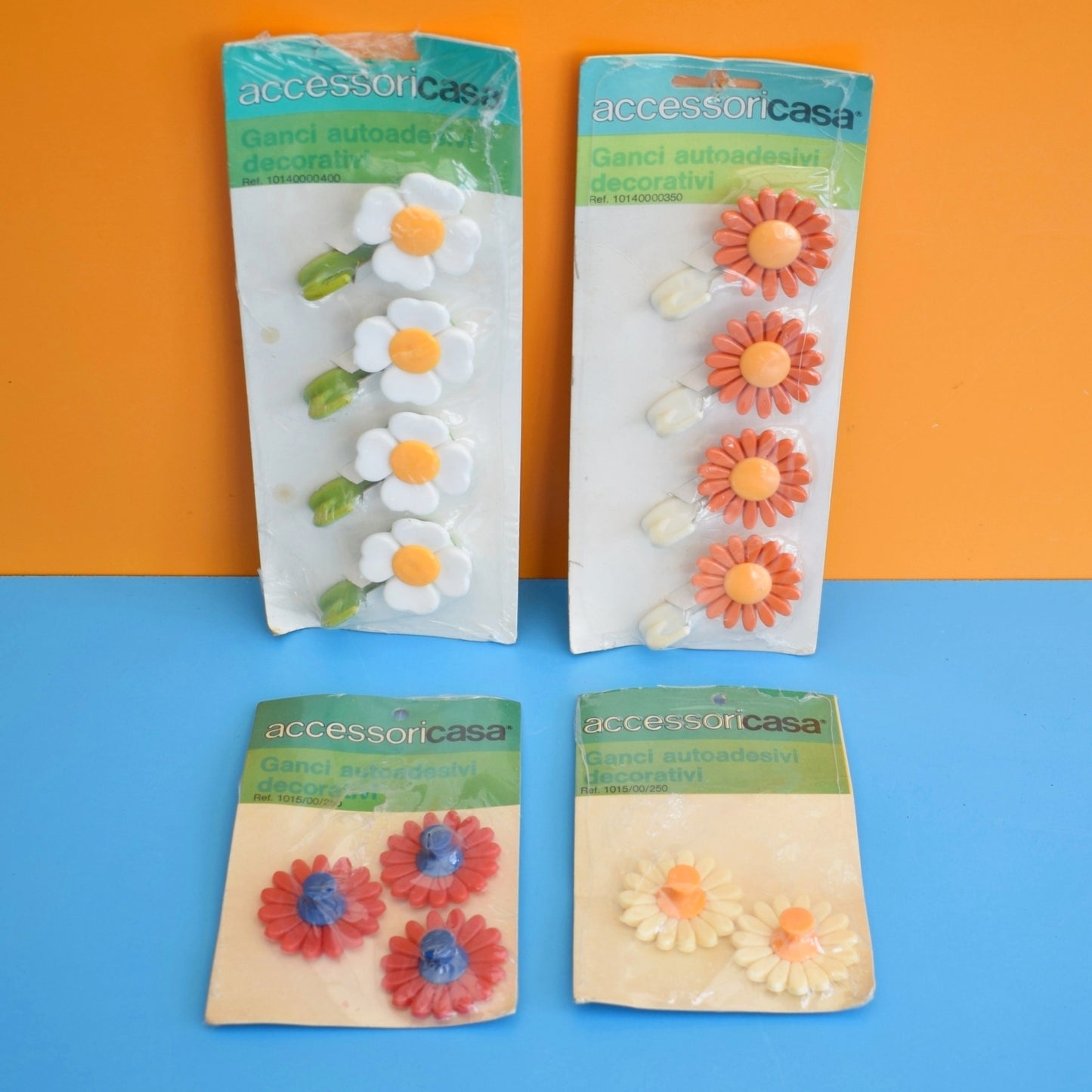 Vintage 1970s Plastic Flower Power Daisy Hooks - Unused by Pineapple Retro