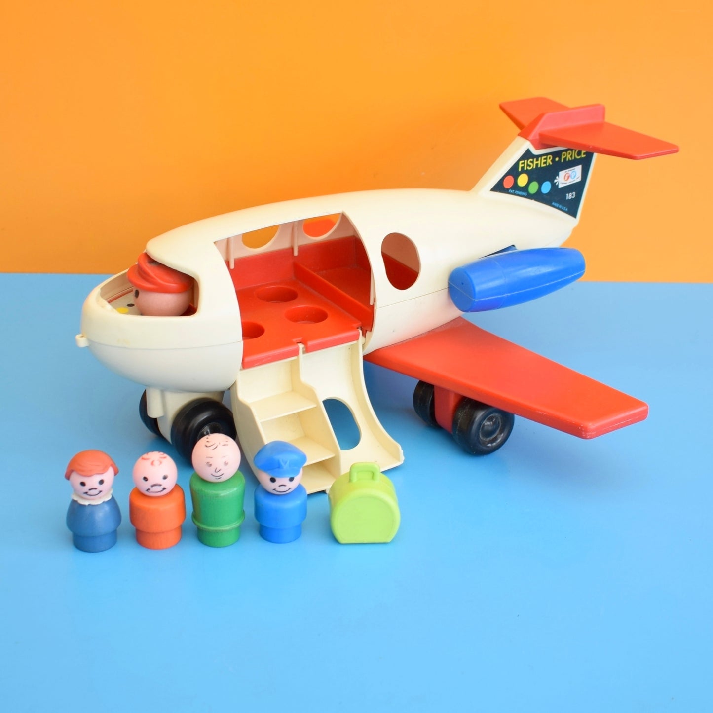 Vintage 1970s Fisher Price - Plane & Family .
