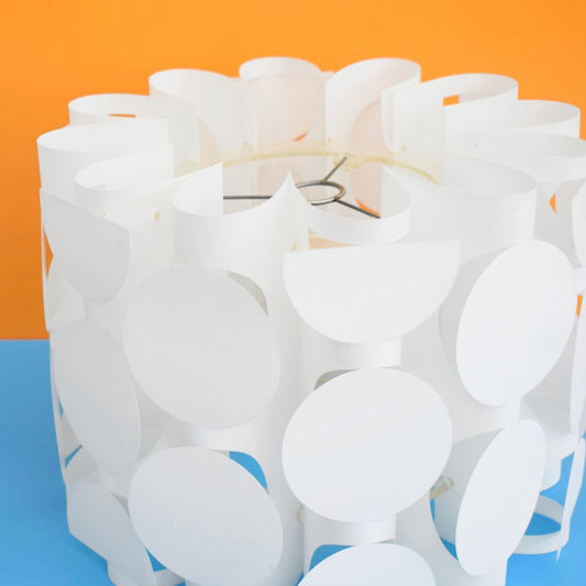 Vintage 1970s Light Fitting / Shade - White Geometric