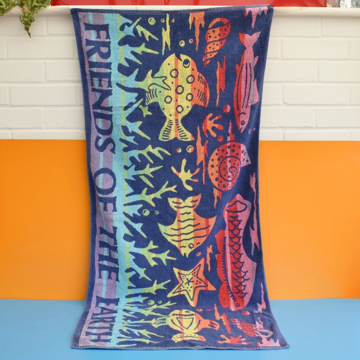 Vintage 1980s Beach Towel - Friends Of The Earth