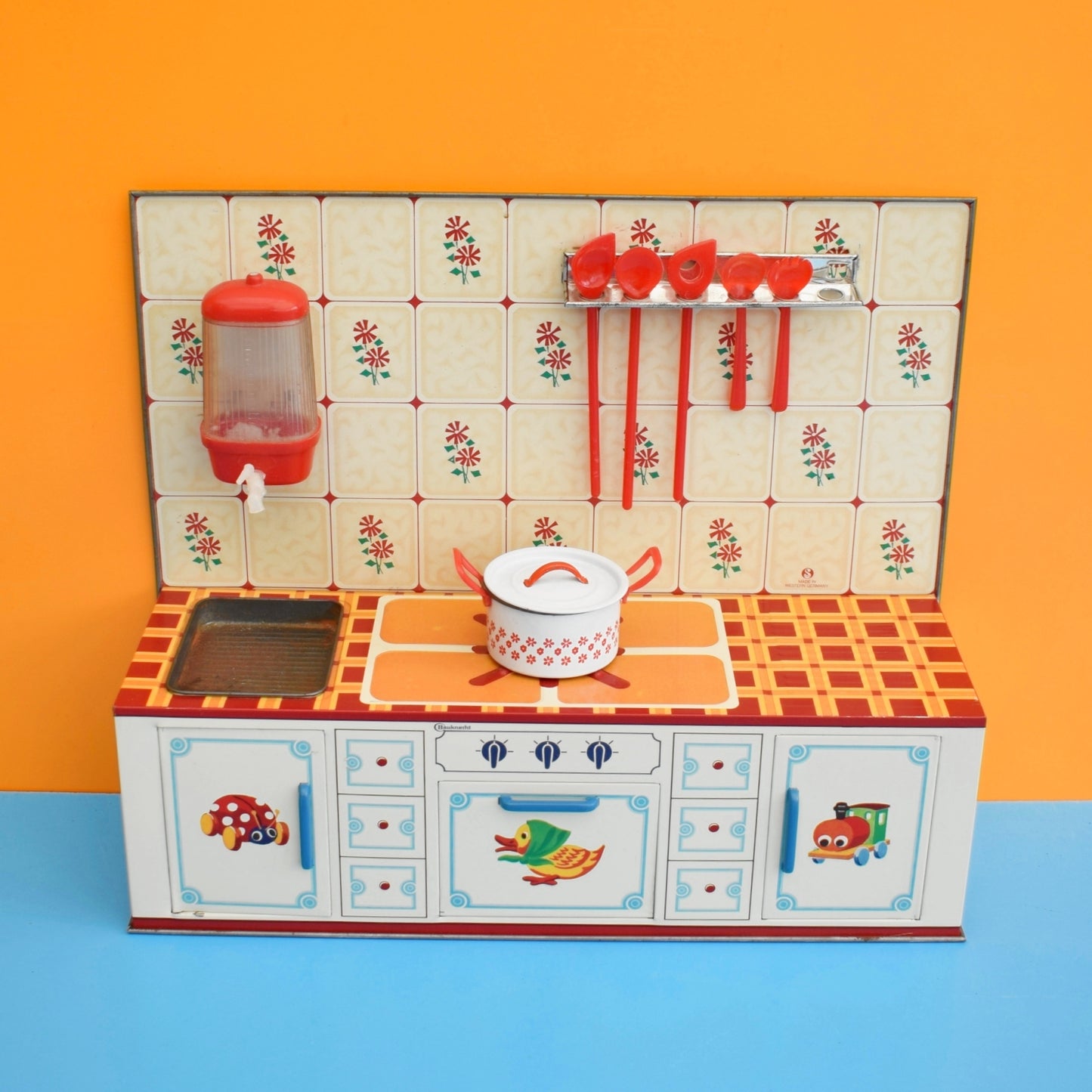 Vintage 1970s Western Germany - Tin Dolls Kitchen & Accessories - Bauknecht by Pineapple Retro