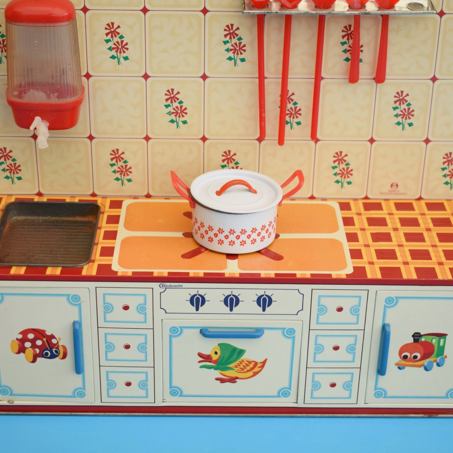 Vintage 1970s Western Germany - Tin Dolls Kitchen & Accessories - Bauknecht by Pineapple Retro