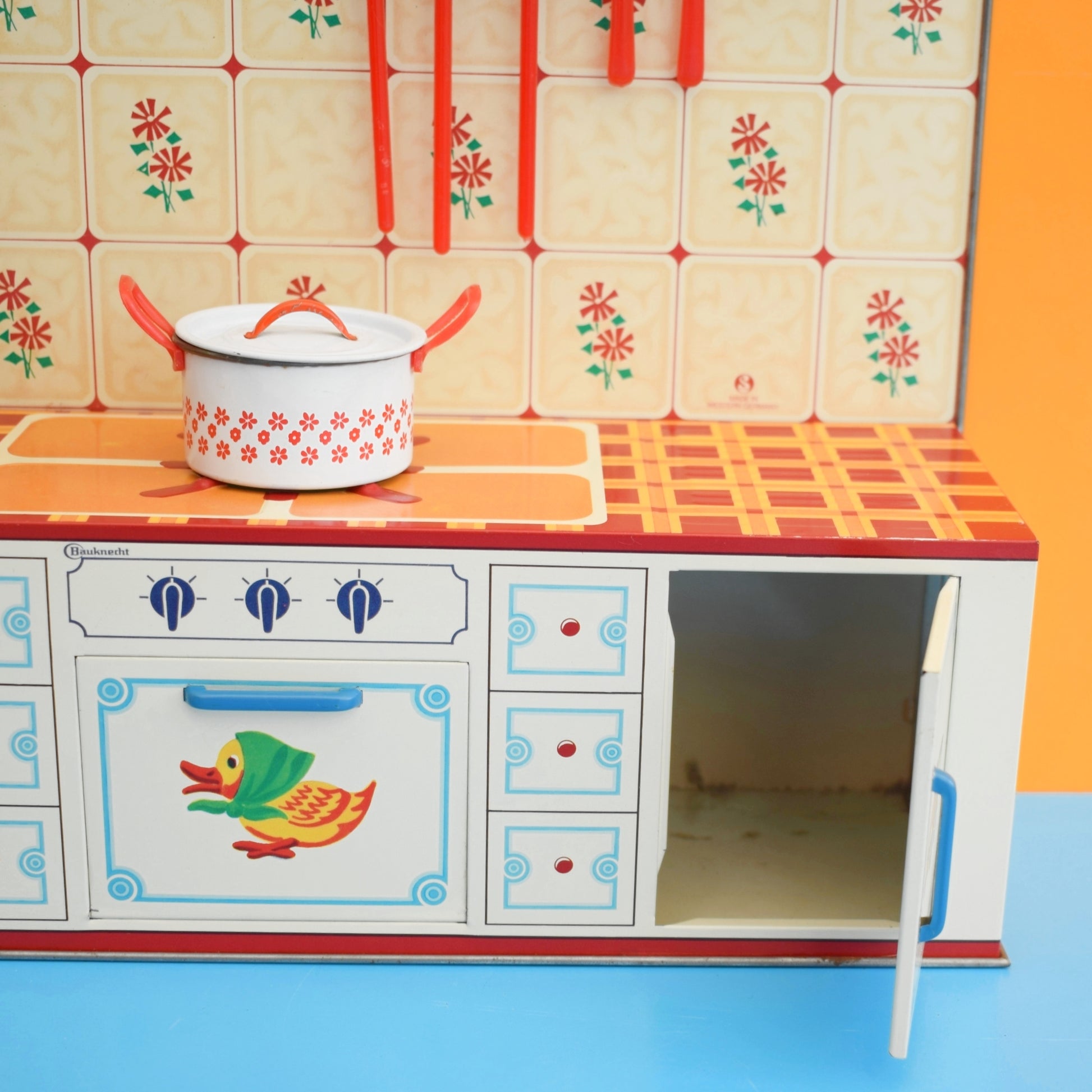 Vintage 1970s Western Germany - Tin Dolls Kitchen & Accessories - Bauknecht by Pineapple Retro
