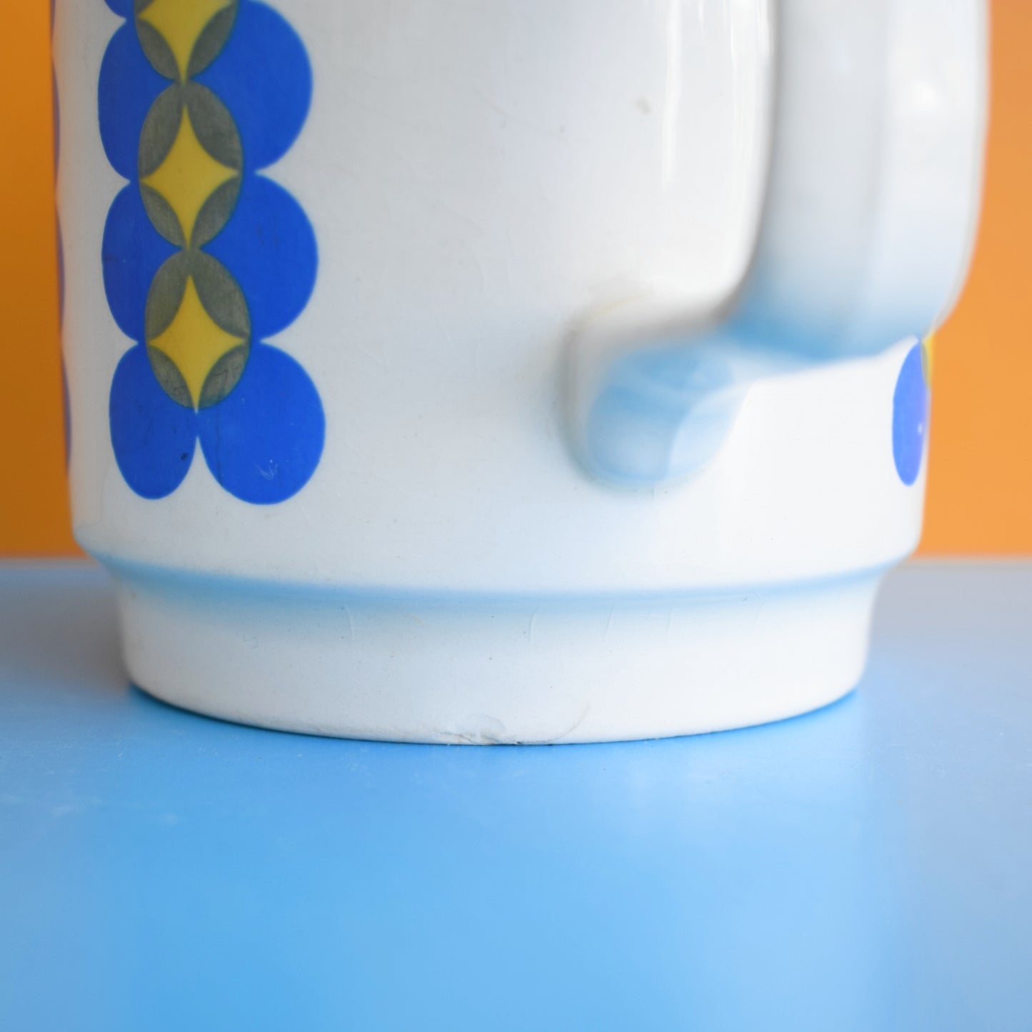 Vintage 1970s Mug - Irish - Blue & Yellow - Carrigaline Pottery by Pineapple Retro