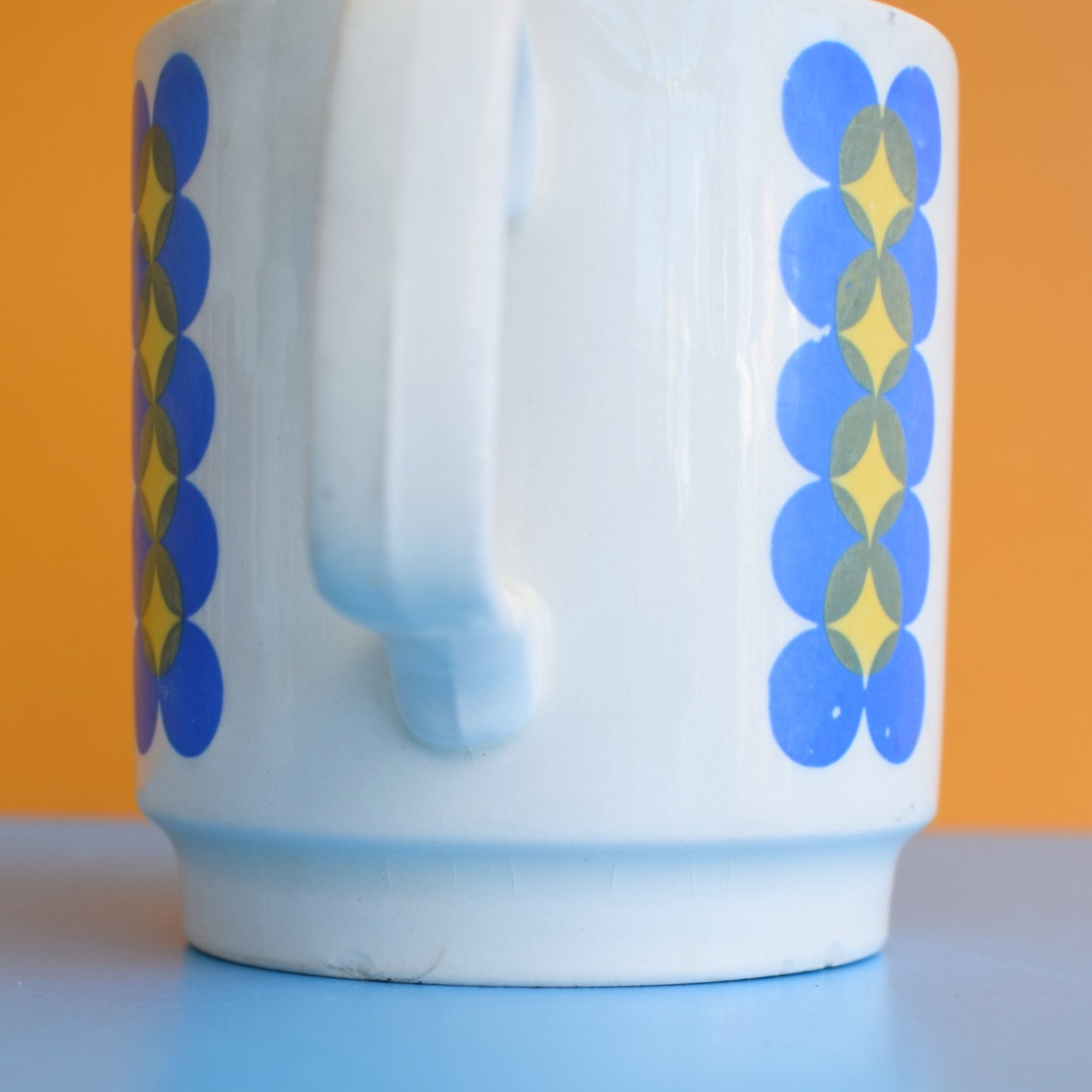 Vintage 1970s Mug - Irish - Blue & Yellow - Carrigaline Pottery by Pineapple Retro
