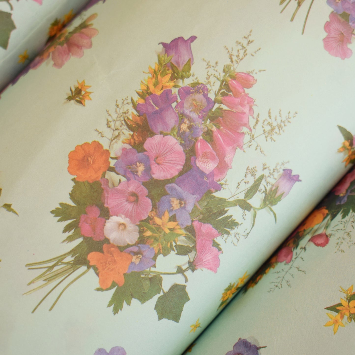 Vintage 1970s Floral Wrapping Paper Rolls