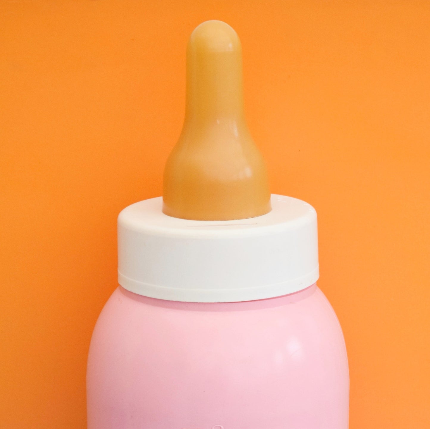 Vintage 1980s Kitsch Oversized Baby Bottle Money Bank - Pink