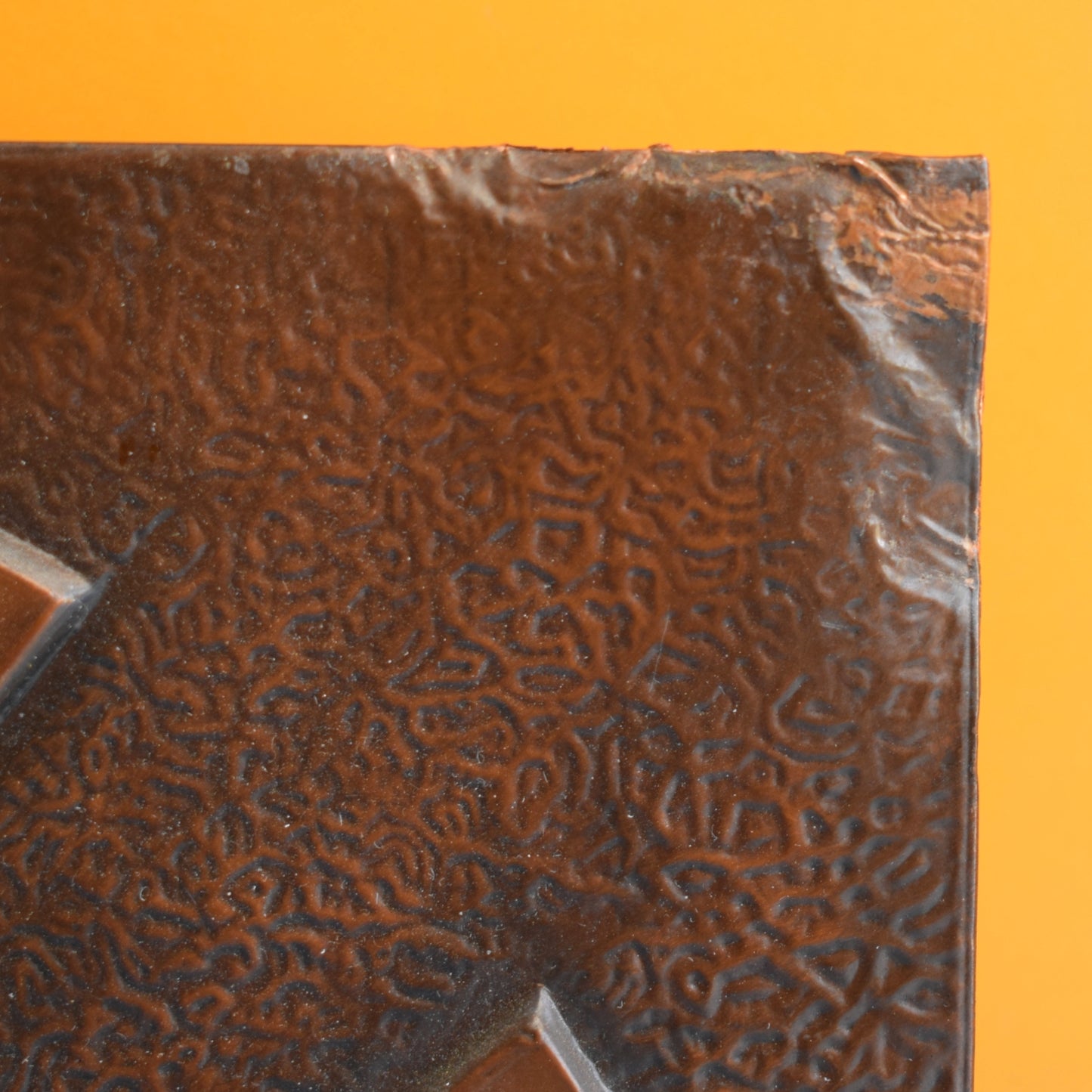 Vintage 1960s Copper Wall Clock - Brutalist Design
