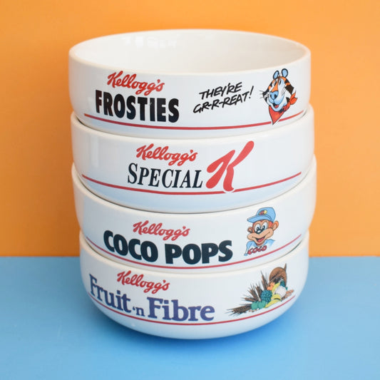 Vintage 1980s Kellogg's Cereal Bowls x4