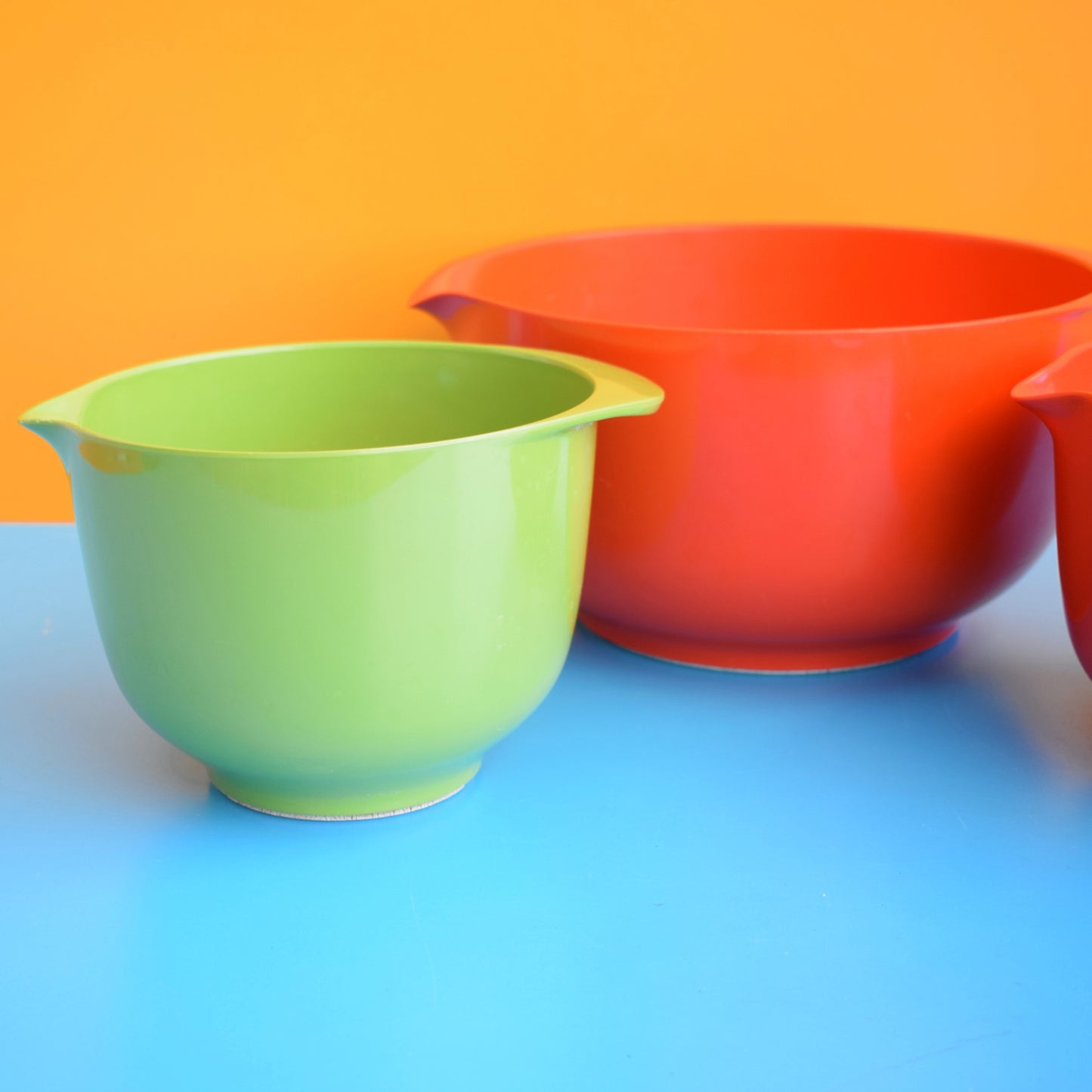 Vintage 1970s Rosti Plastic Bowl - Danish - Green & Red