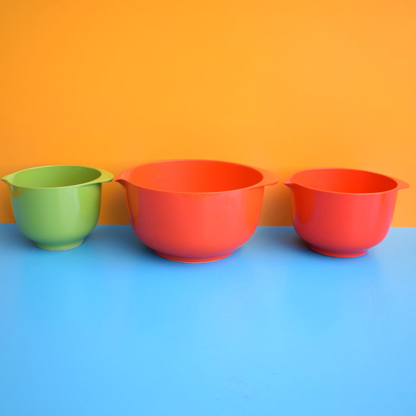 Vintage 1970s Rosti Plastic Bowl - Danish - Green & Red