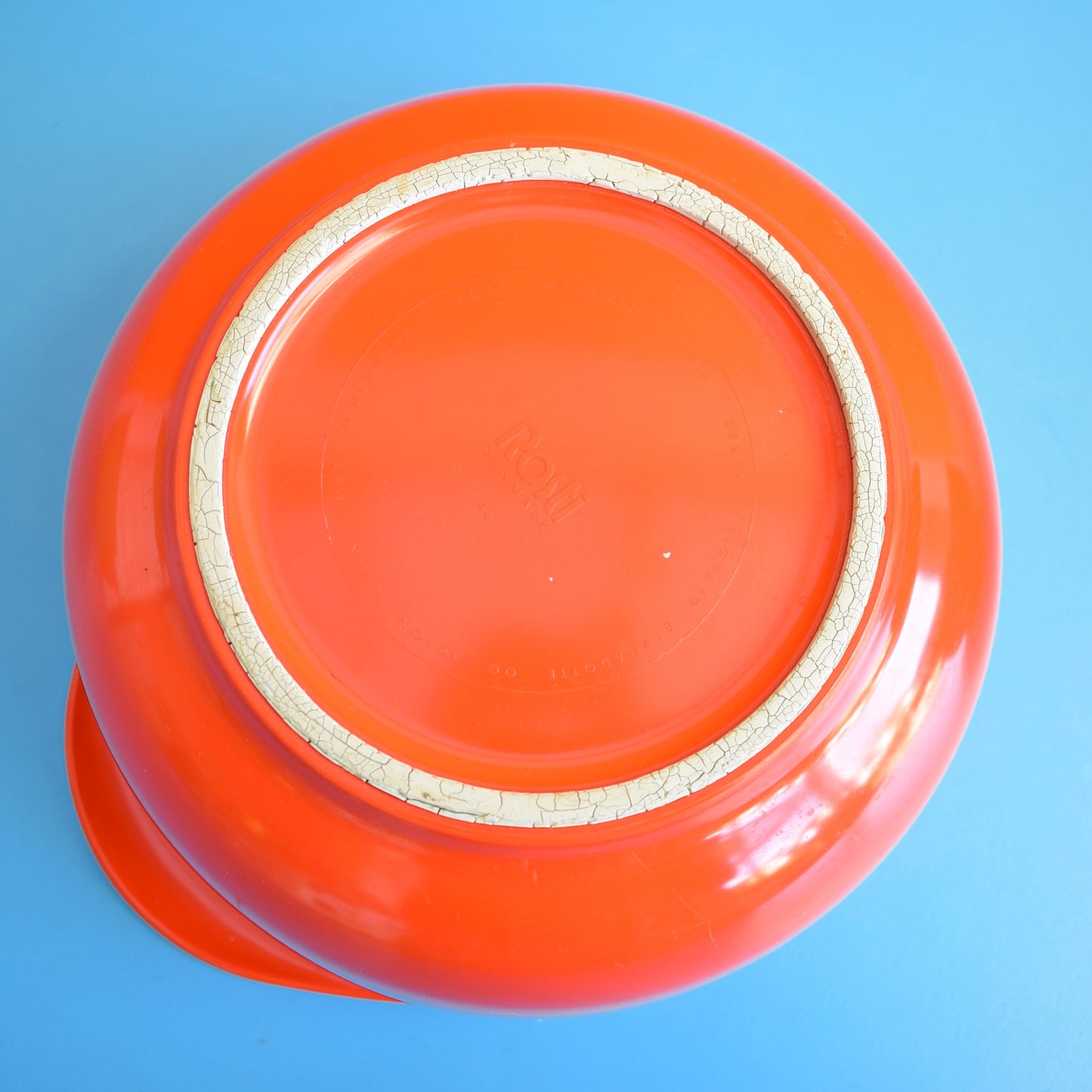 Vintage 1970s Rosti Plastic Bowl - Danish - Green & Red