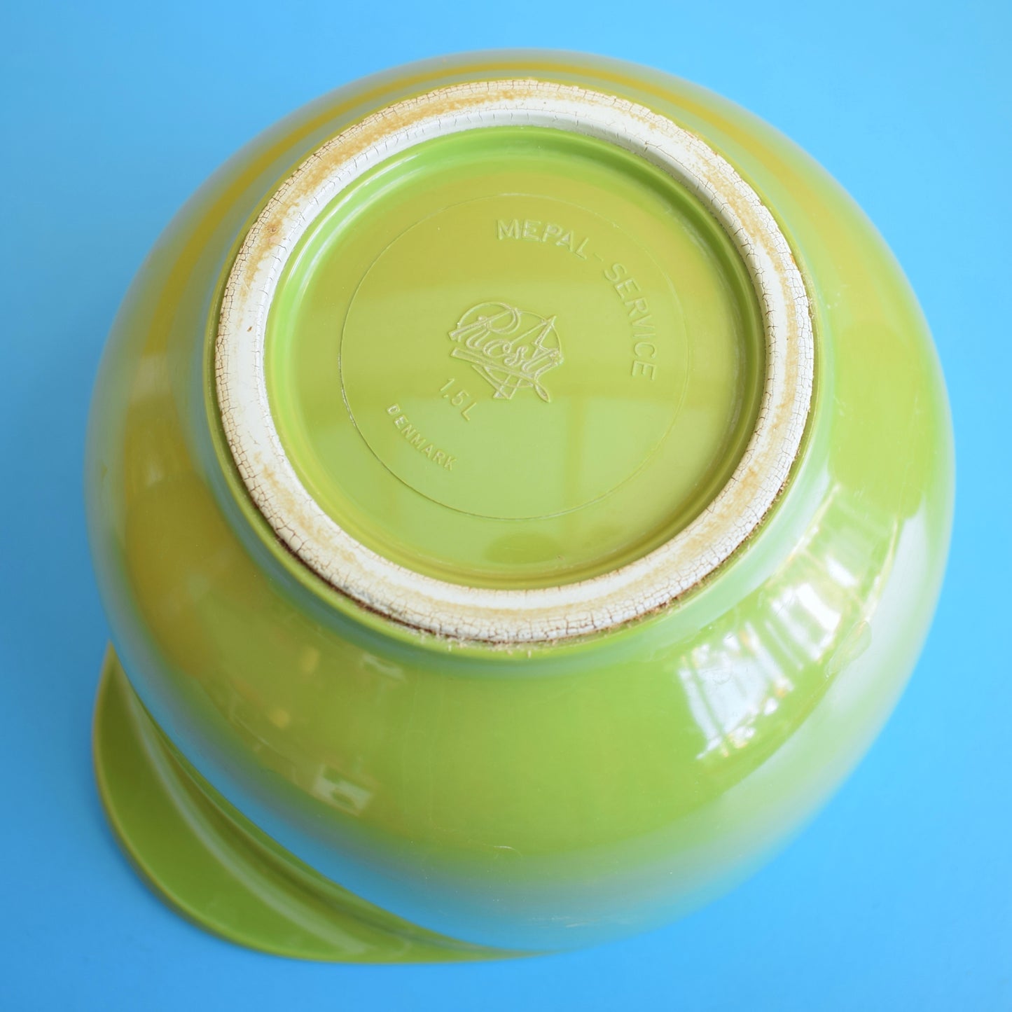 Vintage 1970s Rosti Plastic Bowl - Danish - Green & Red