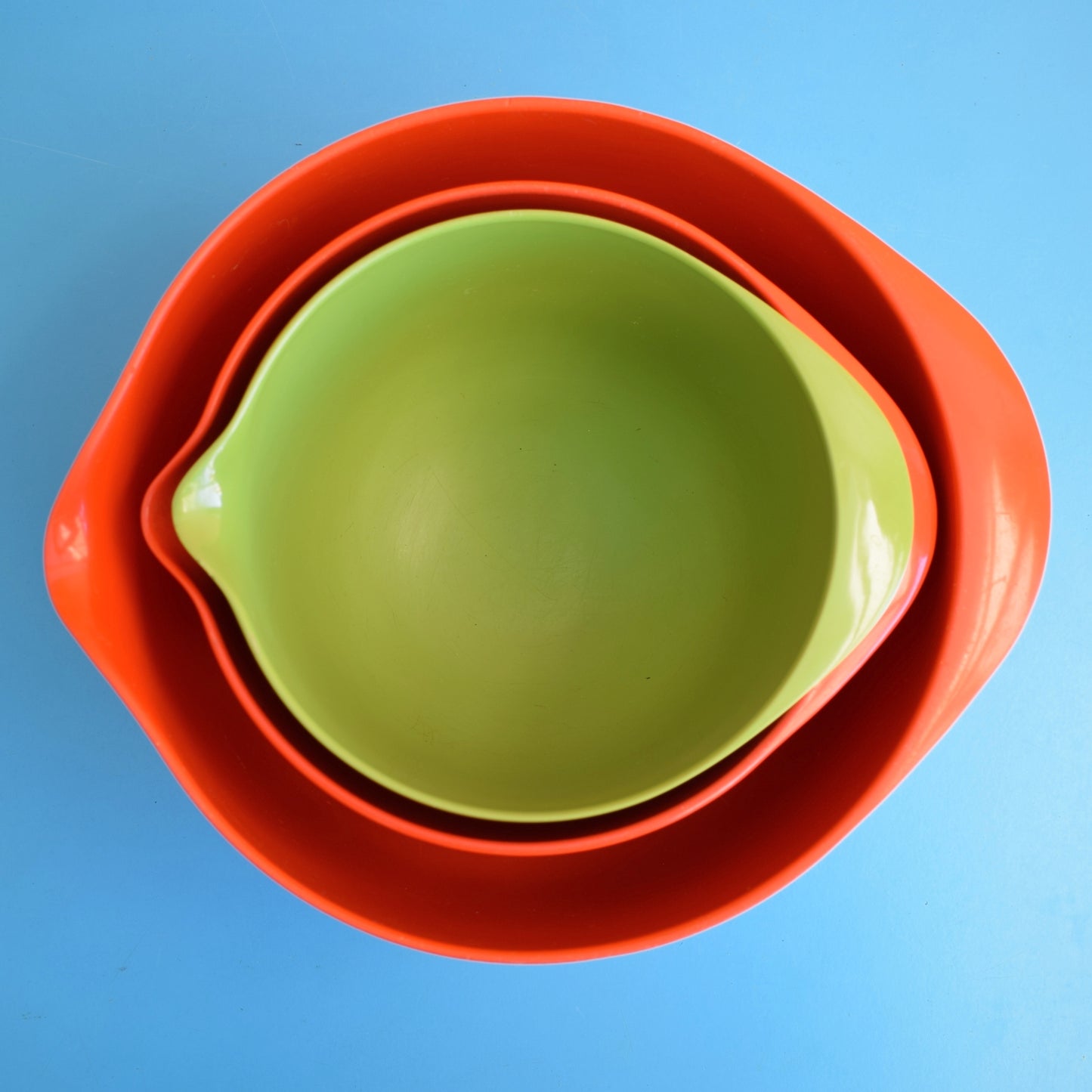 Vintage 1970s Rosti Plastic Bowl - Danish - Green & Red