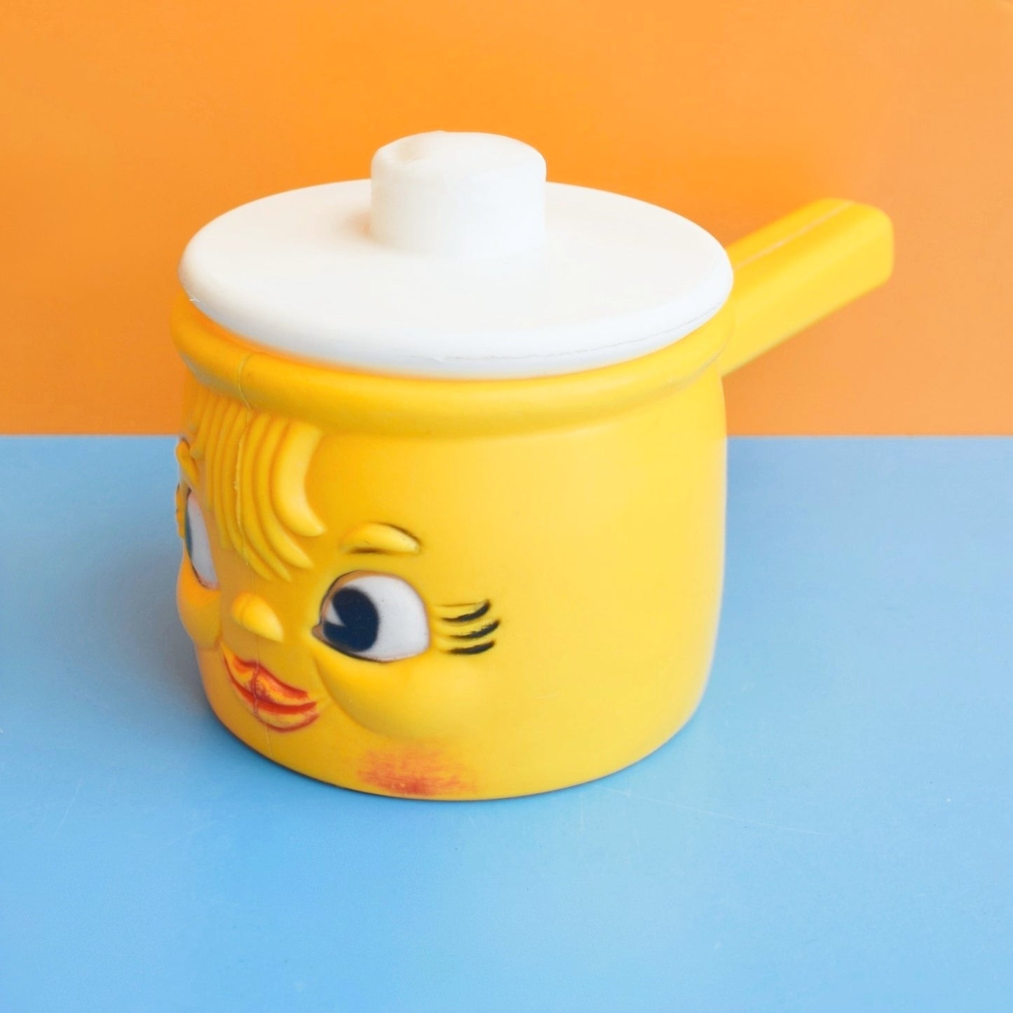 Vintage 1970s Plastic Toy Saucepan - Mothercare - Yellow