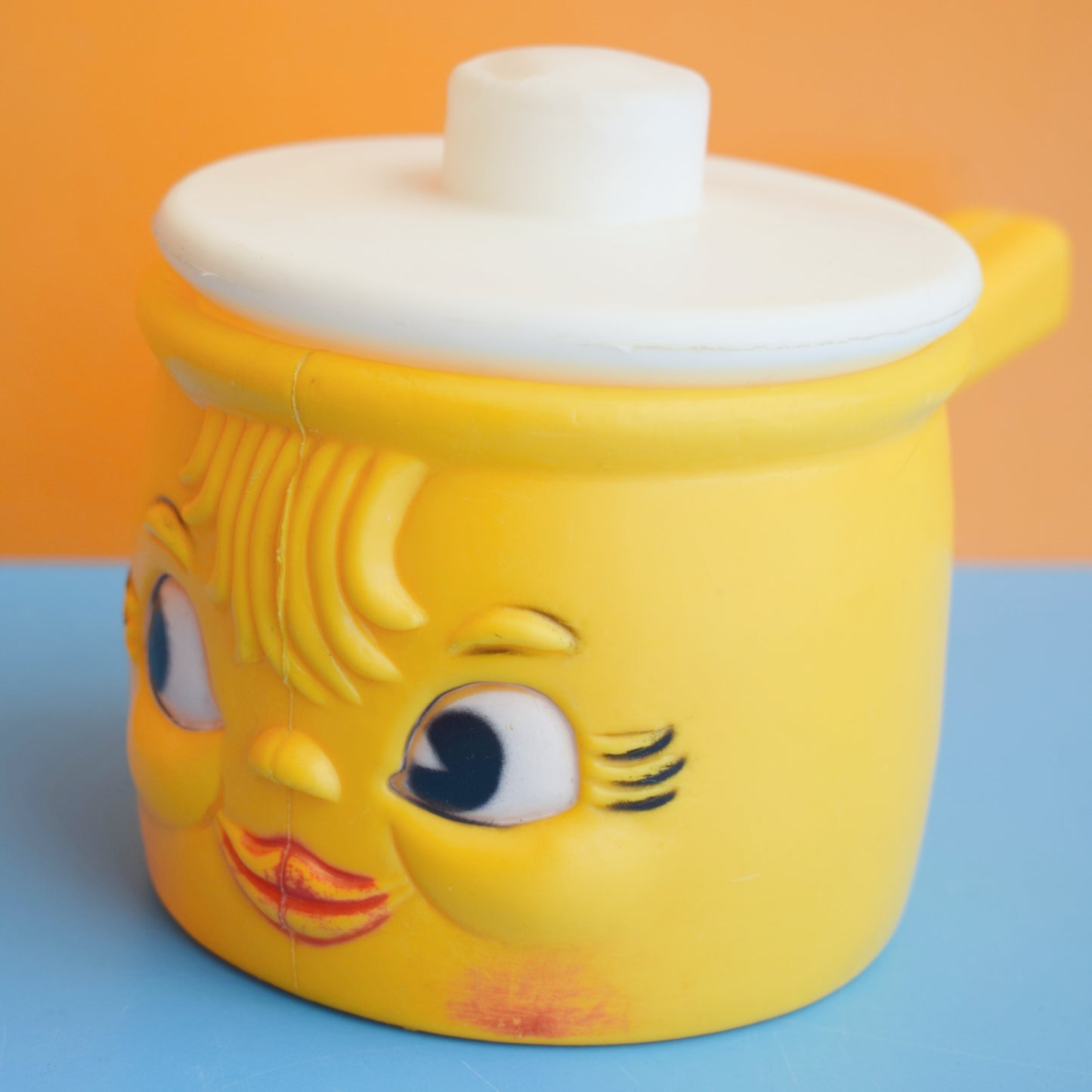 Vintage 1970s Plastic Toy Saucepan - Mothercare - Yellow