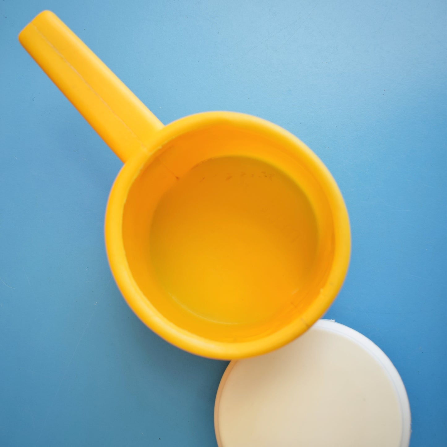 Vintage 1970s Plastic Toy Saucepan - Mothercare - Yellow