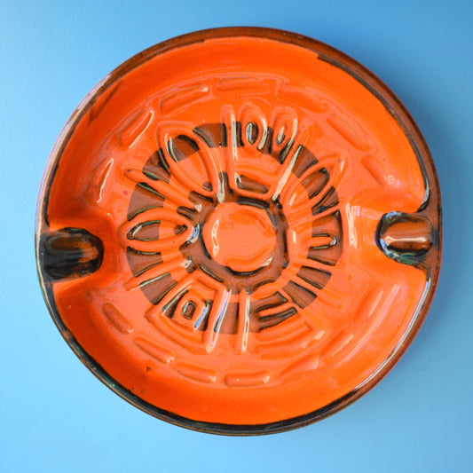 Vintage 1960s Ashtray / Pin Dish - Orange - Italian / Foreign