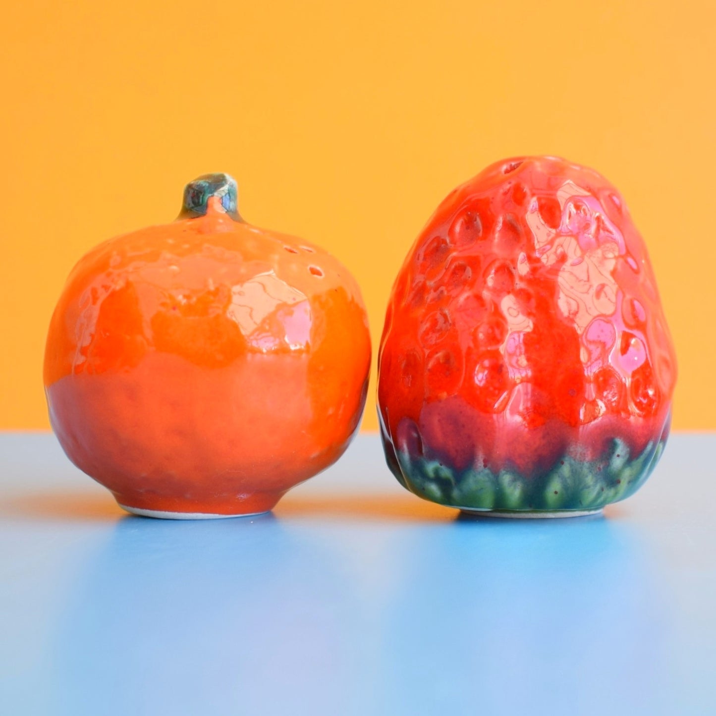 Vintage 1960s Fruity Salt & Peppers - Lemons, Strawberry & Orange by Pineapple Retro