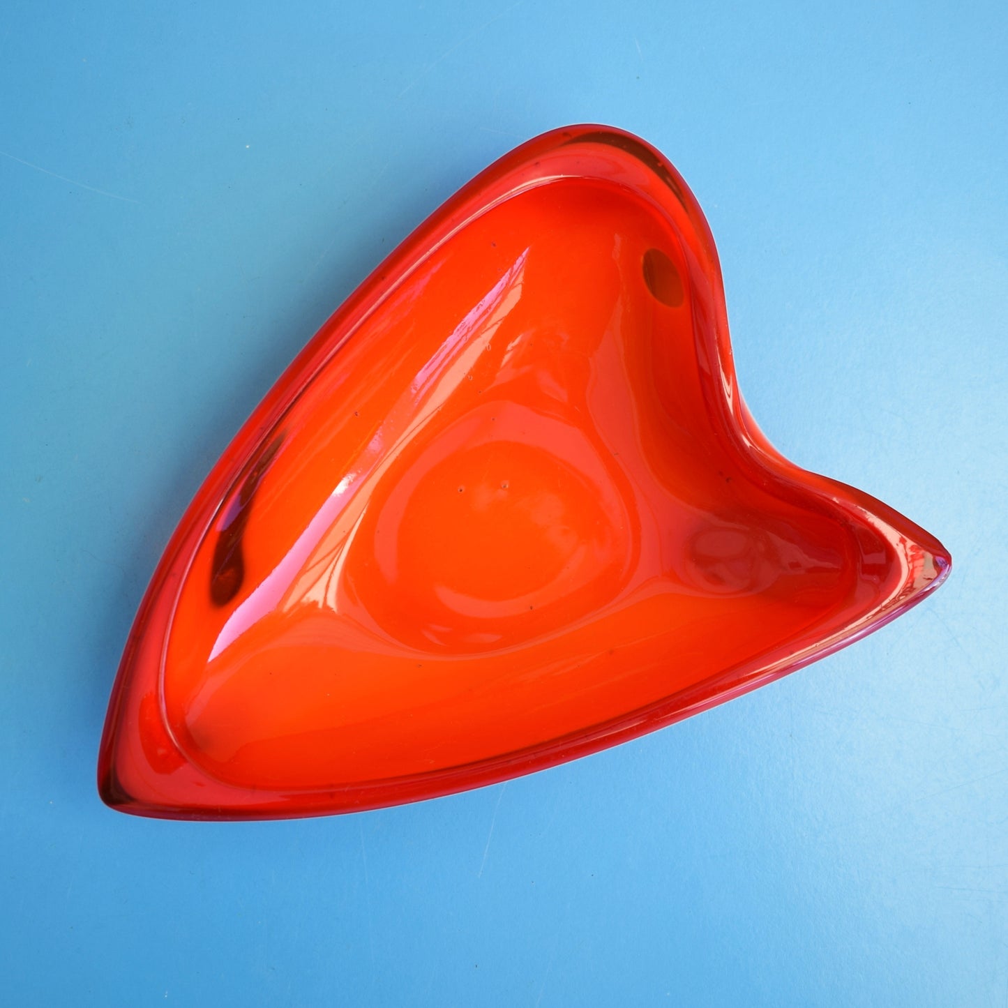 Vintage 1970s Cased Glass Vase / Heart Shaped Dish - Lime Green / Red - Florence by Pineapple Retro