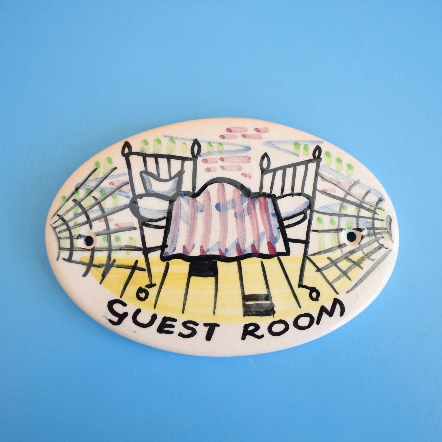 Vintage 1960s Ceramic Door Plaques -  Toni Raymond Style