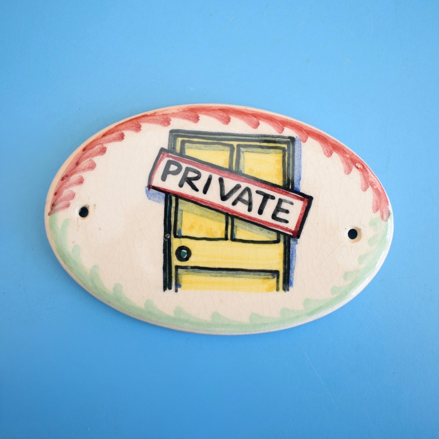 Vintage 1960s Ceramic Door Plaques -  Toni Raymond Style