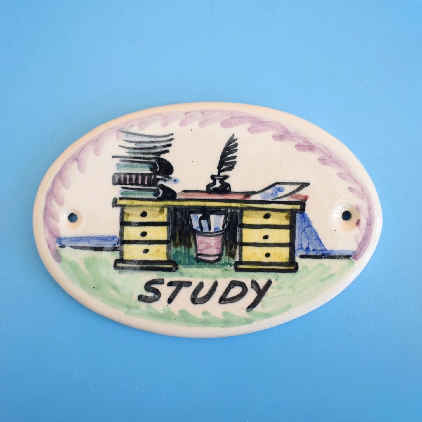 Vintage 1960s Ceramic Door Plaques -  Toni Raymond Style