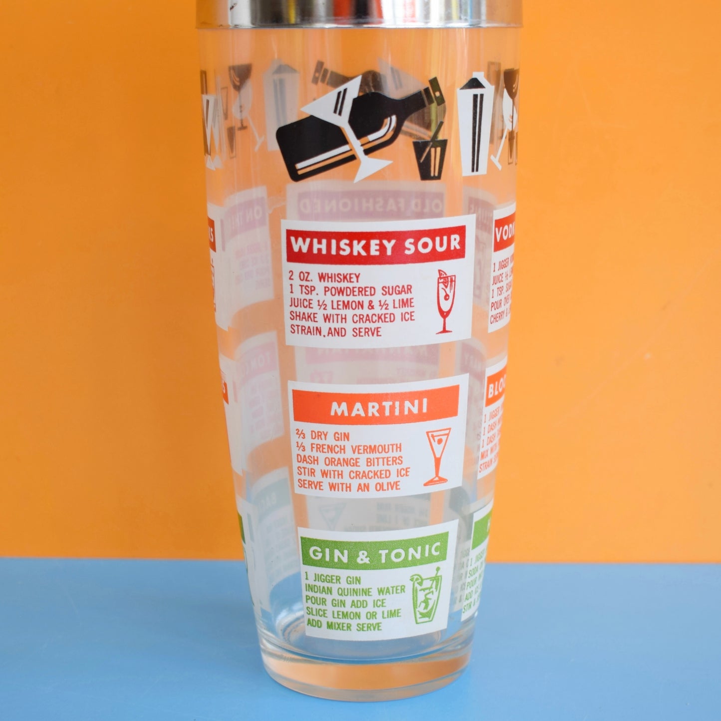 Vintage 1950s Atomic Glass Cocktail Shaker / Mixer