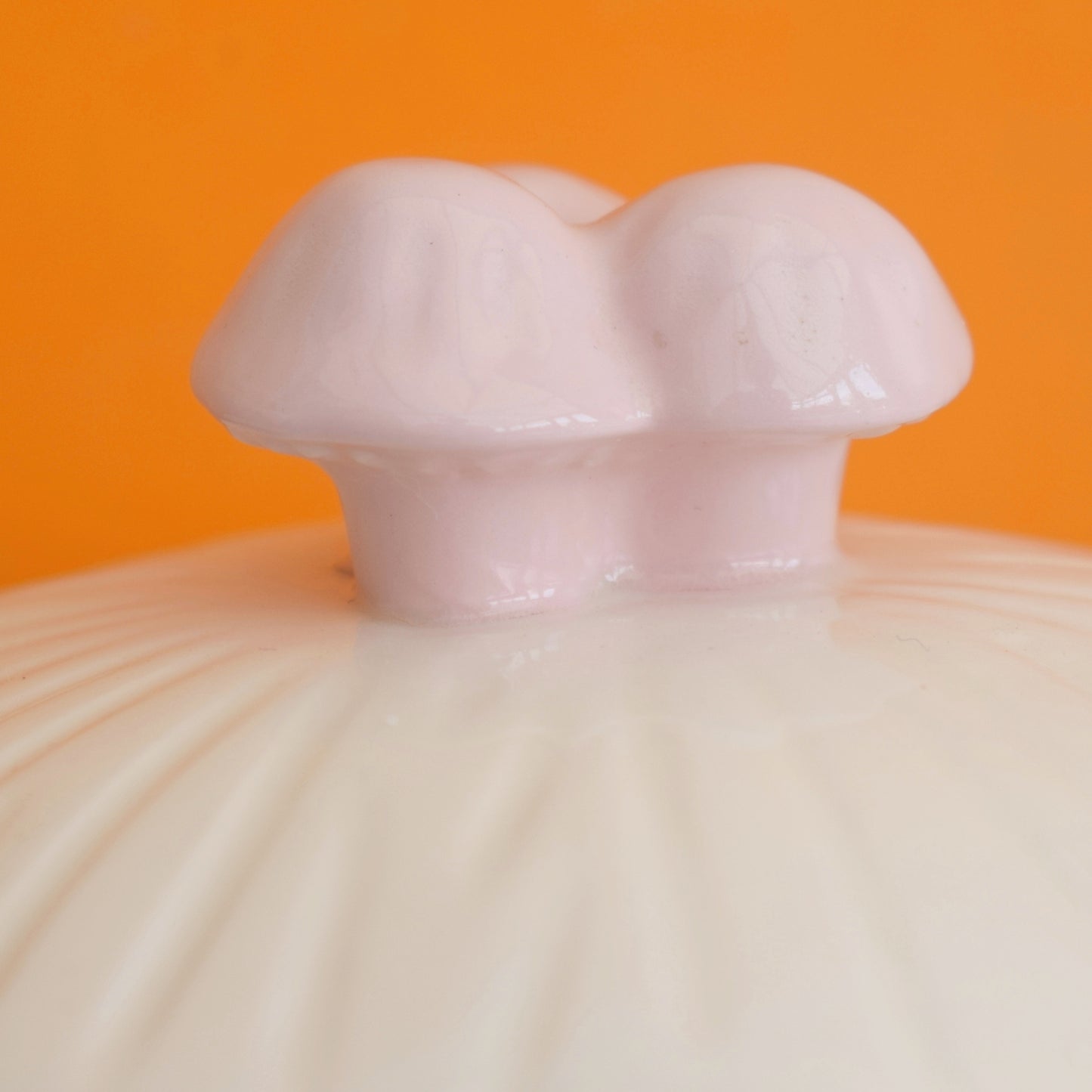 Vintage 1980s Toadstool Canisters - Pale Pink - Arnels x3