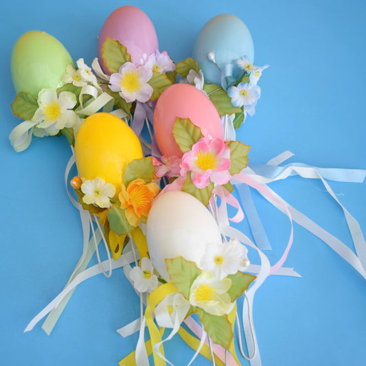 Vintage 1970s Egg Decorations- Pastels - Boxed