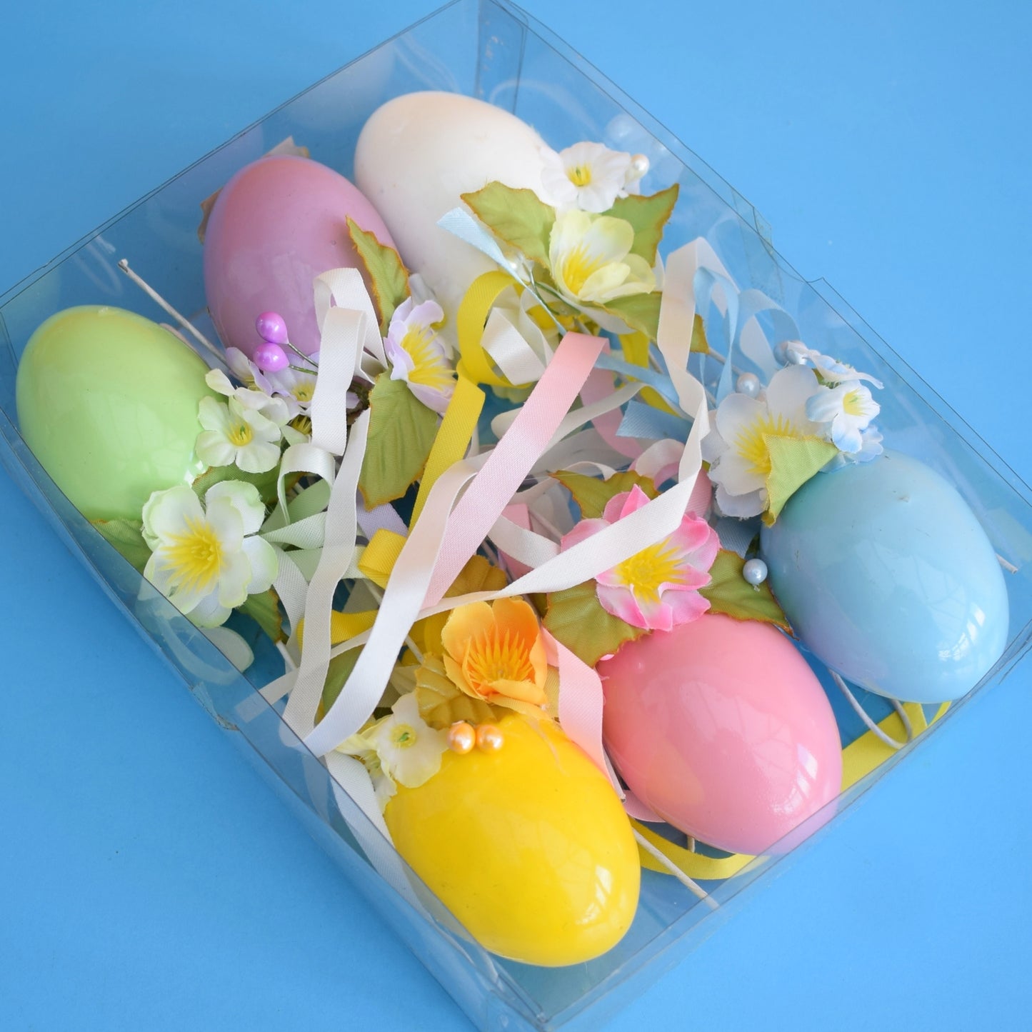 Vintage 1970s Egg Decorations- Pastels - Boxed