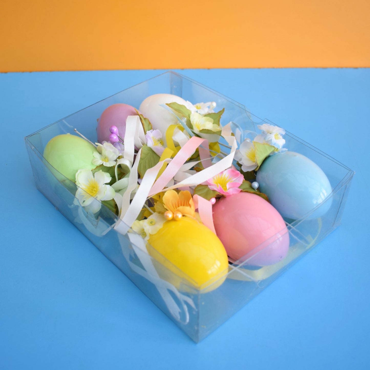 Vintage 1970s Egg Decorations- Pastels - Boxed
