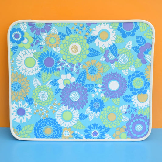 Vintage 1960s Folding Low Table - Flower Power- Blue