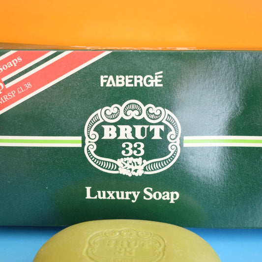 Vintage 1970s Faberge Brut Luxury Soap - Boxed x3