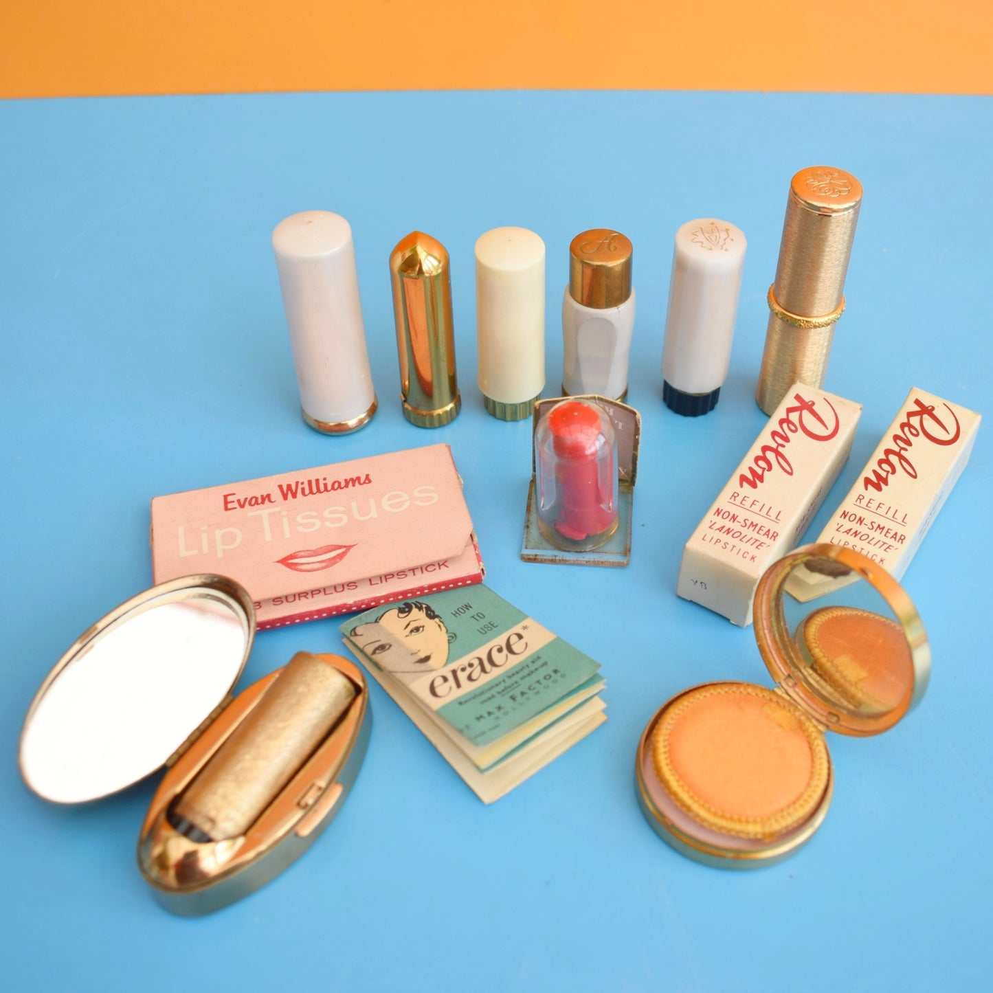 Vintage 1950s Lipsticks , Refills & Make Up