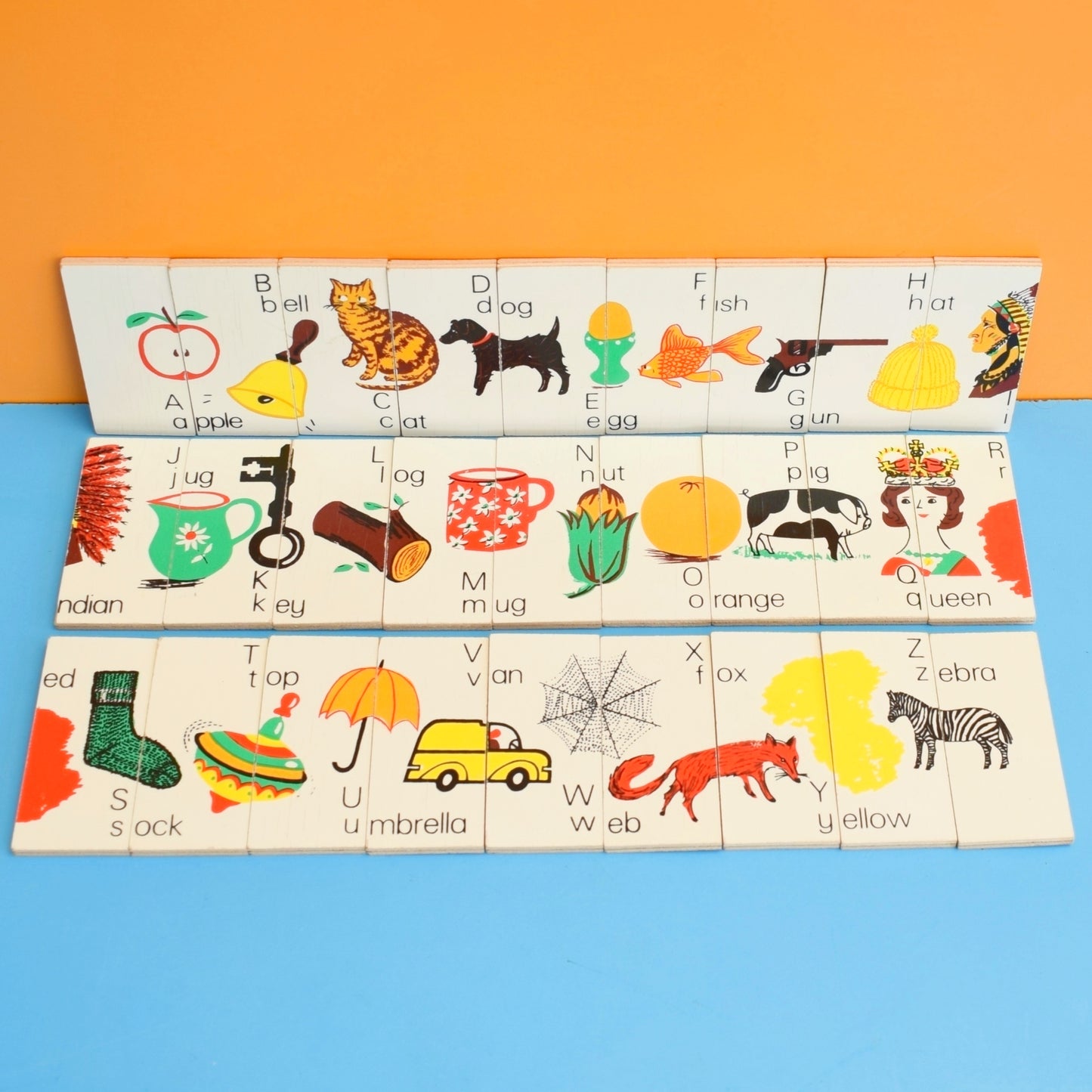 Vintage 1980s Alphabet Plaques - Wooden- by Galt (Boxed) .