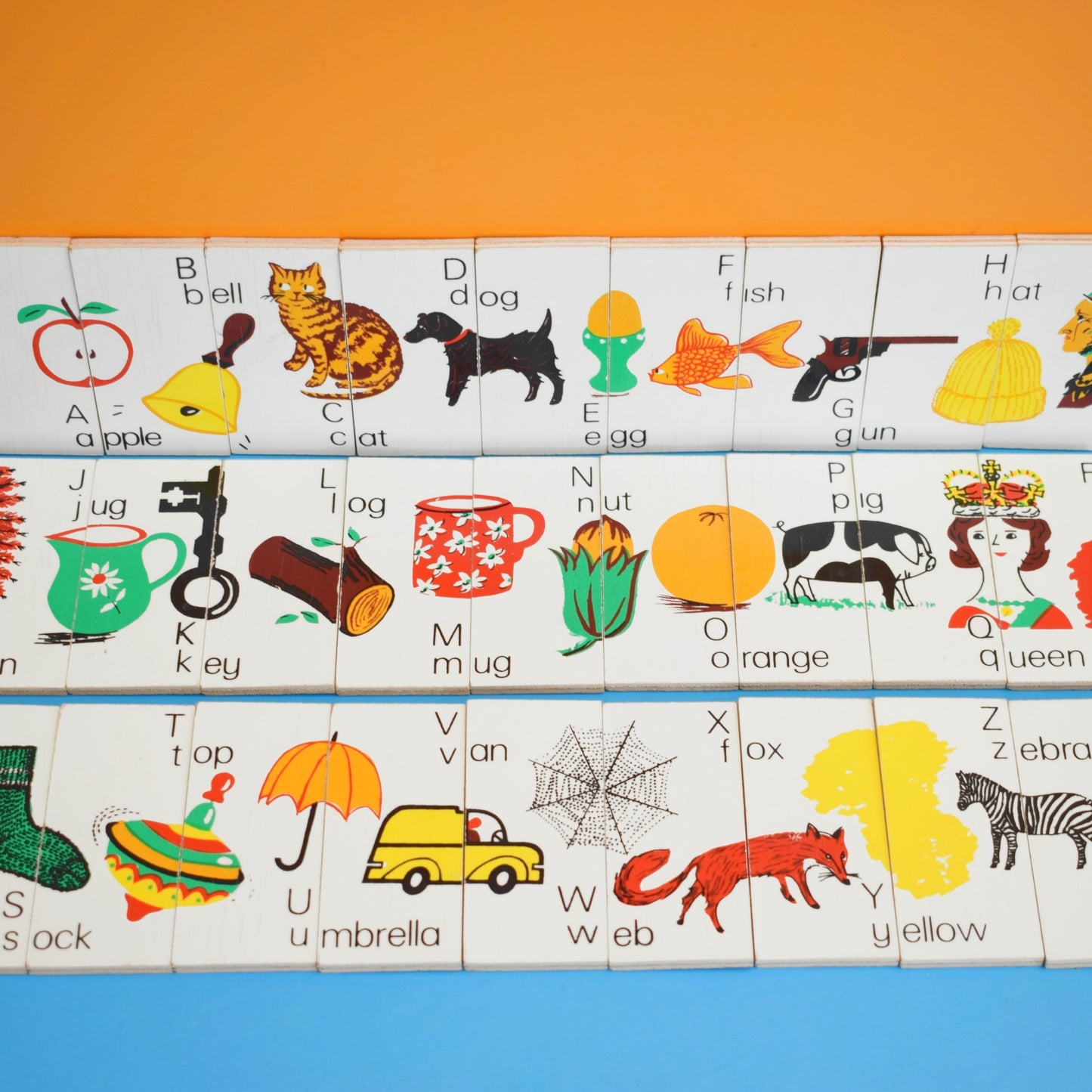 Vintage 1980s Alphabet Plaques - Wooden- by Galt (Boxed) .