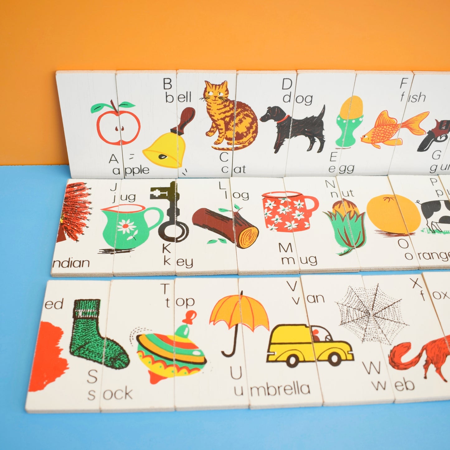 Vintage 1980s Alphabet Plaques - Wooden- by Galt (Boxed) .