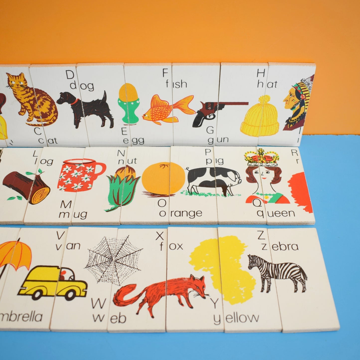 Vintage 1980s Alphabet Plaques - Wooden- by Galt (Boxed) .