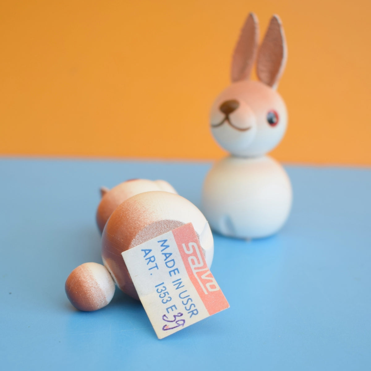 Vintage 1970s Wooden Rabbit Decoration- Russian – Pineapple Retro