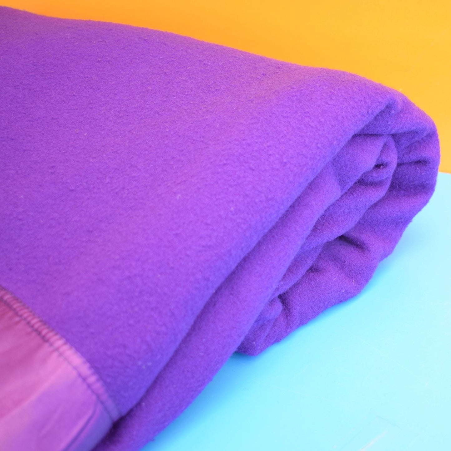Vintage 1960s Merino Wool Blanket / Throw - Vibrant Purple . by Vintage