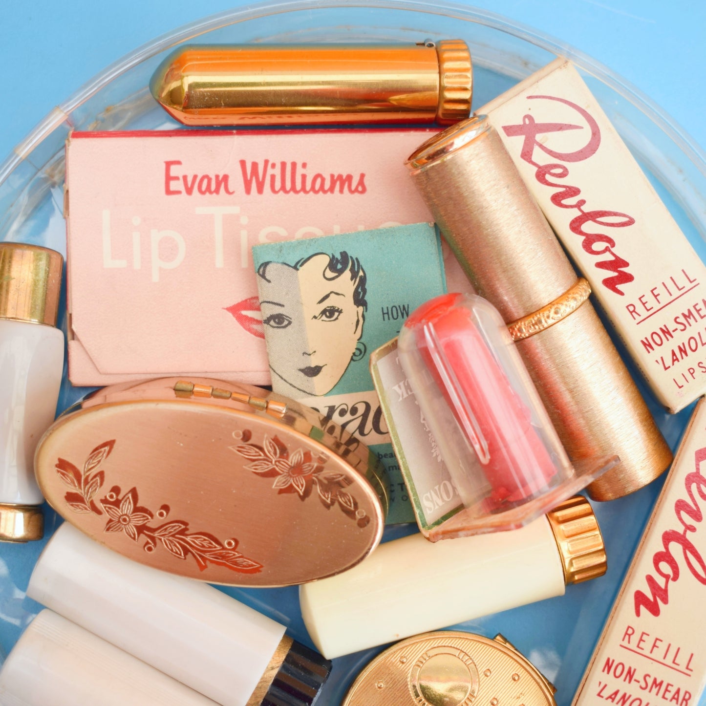 Vintage 1950s Lipsticks , Refills & Make Up