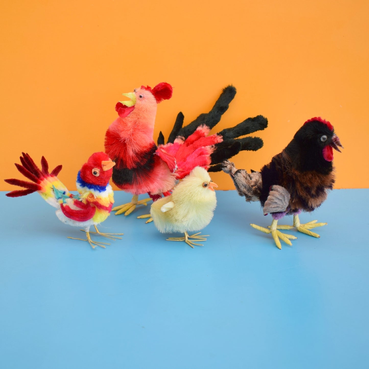 Vintage 1970s Chenille Pipe Cleaner Birds/ Chicks