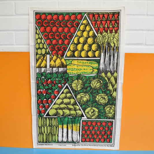 Vintage 1970s Tea Towel - Pat Albeck- Garden Produce