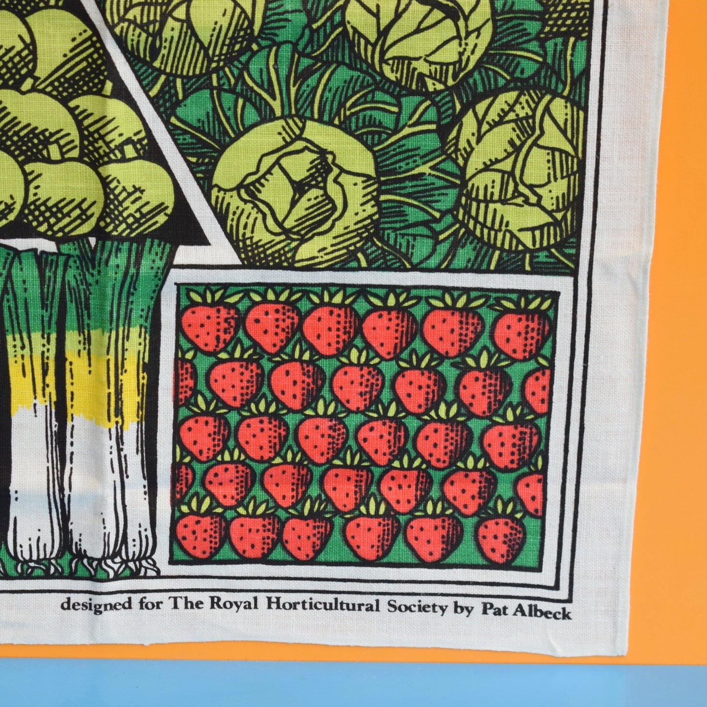 Vintage 1970s Tea Towel - Pat Albeck- Garden Produce