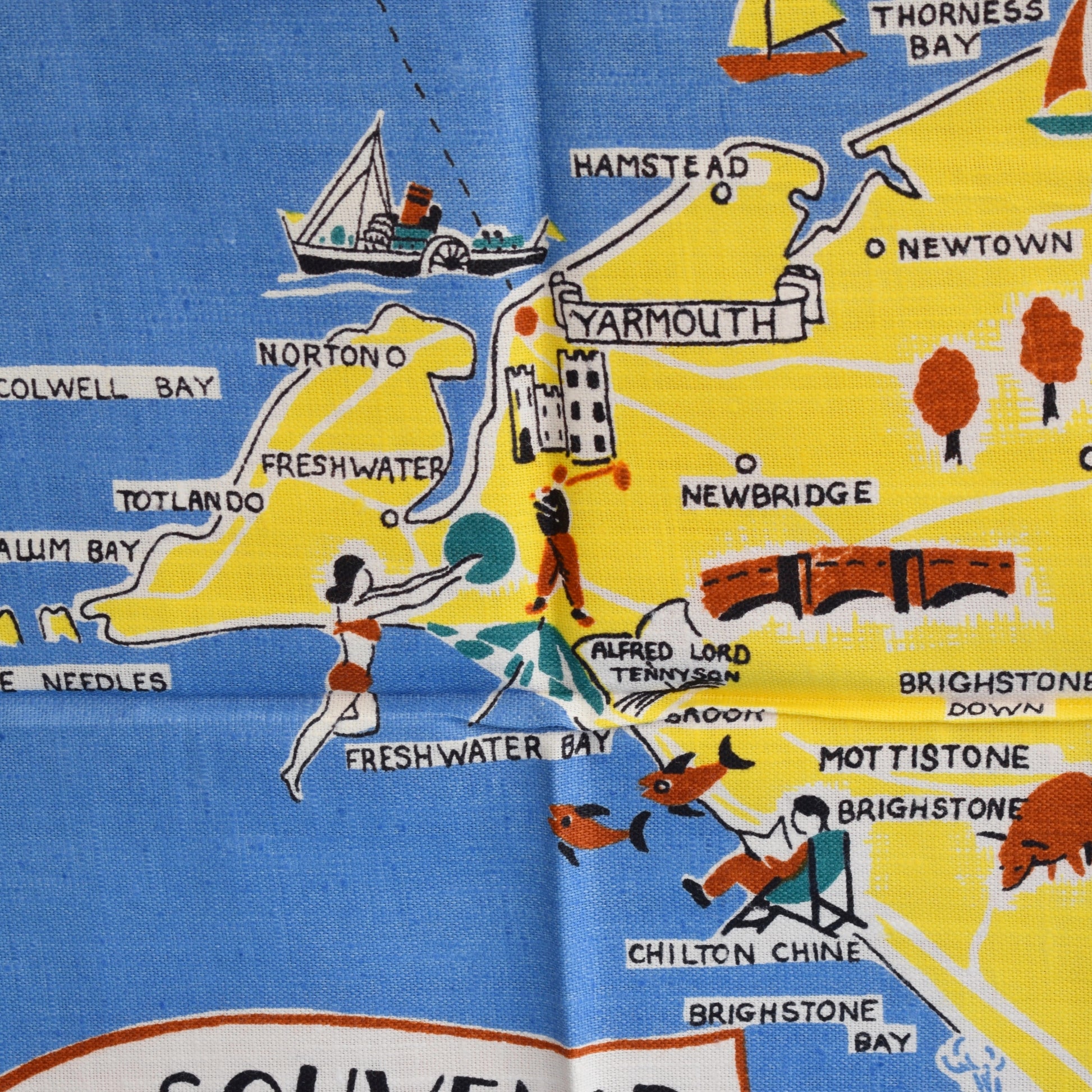 Vintage 1970s Tea Towel - Hampshire / Isle Of Wight by Vintage