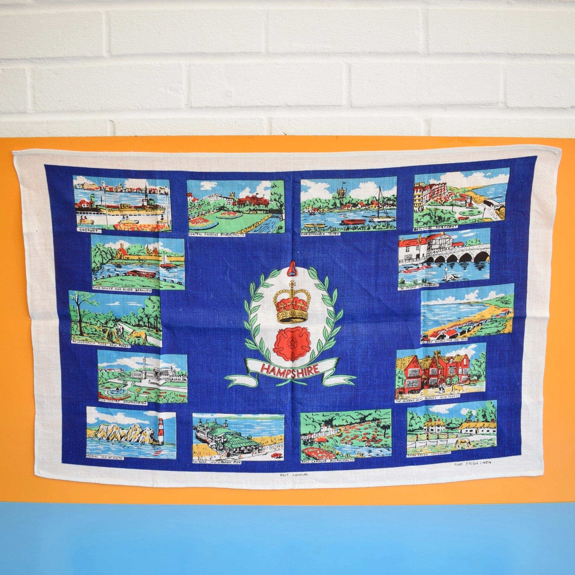 Vintage 1970s Tea Towel - Hampshire / Isle Of Wight by Vintage