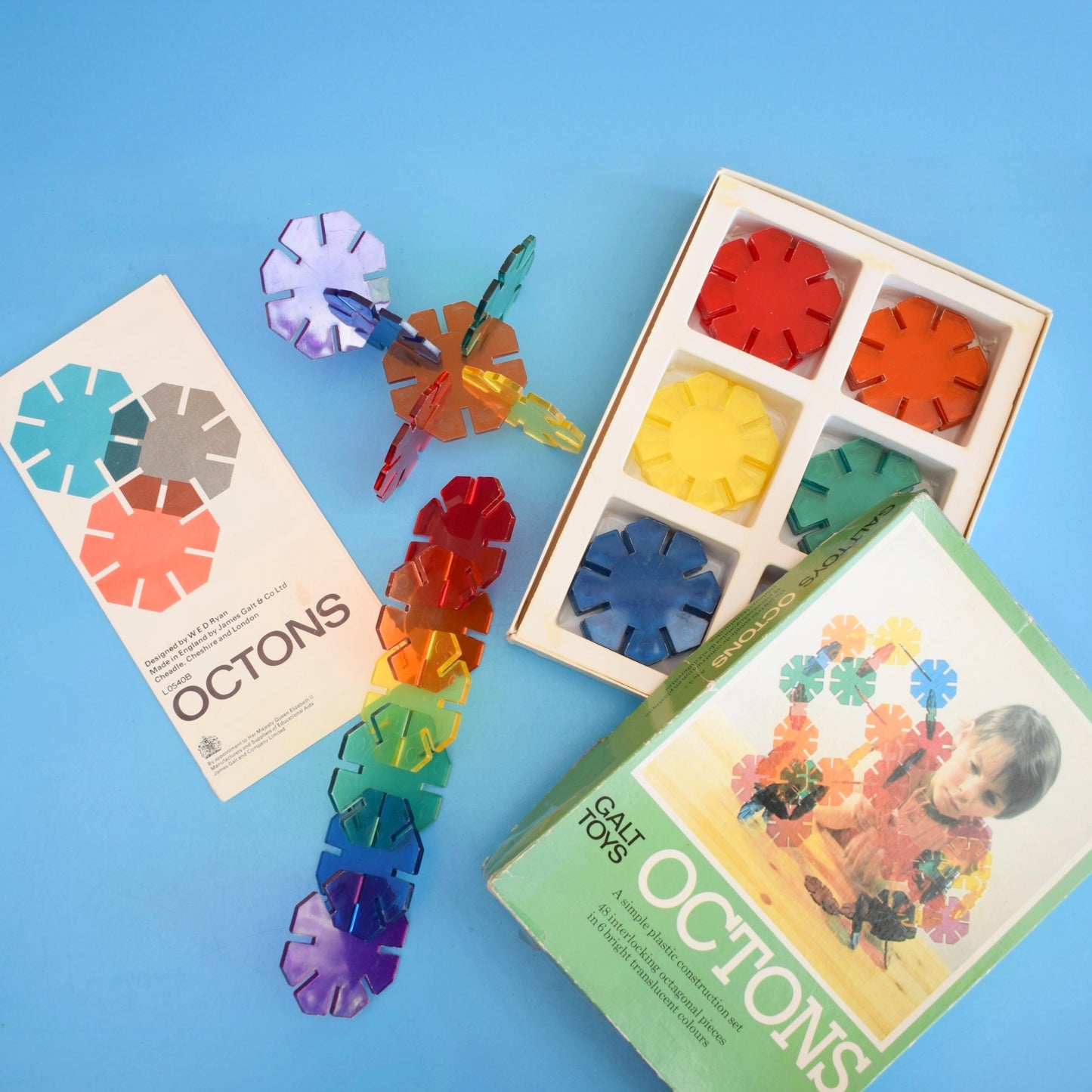 Vintage 1970s Perspex Octons - by Galt (Boxed).