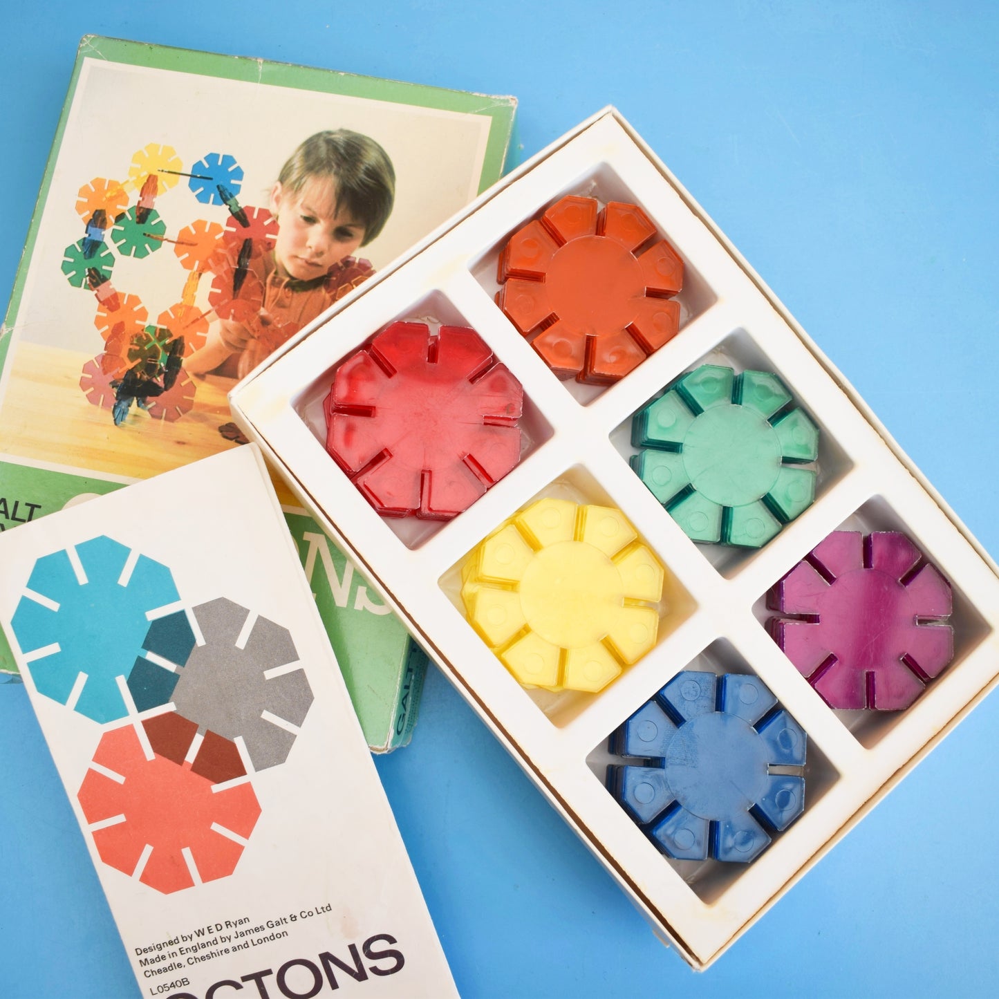 Vintage 1970s Perspex Octons - by Galt (Boxed).